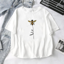 T-shirt Aesthetics Graphic Hillbilly Women Bee Kind Short Sleeve T Shirts Female Camisetas Verano Mujer Harajuku Oversized Top